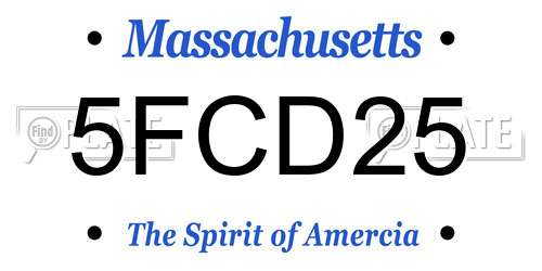 5FCD25 Massachusetts License Plate