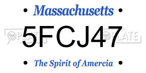 5FCJ47 Massachusetts License Plate