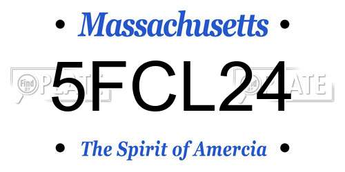 5FCL24 Massachusetts License Plate