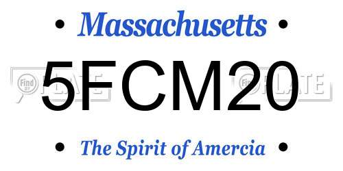 5FCM20 Massachusetts License Plate