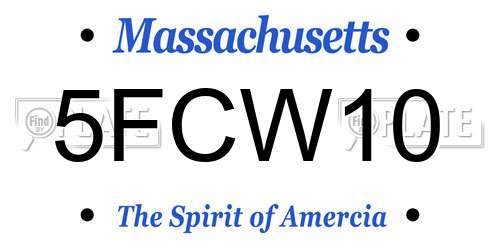 5FCW10 Massachusetts License Plate