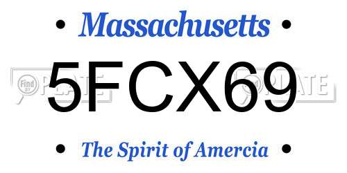 5FCX69 Massachusetts License Plate