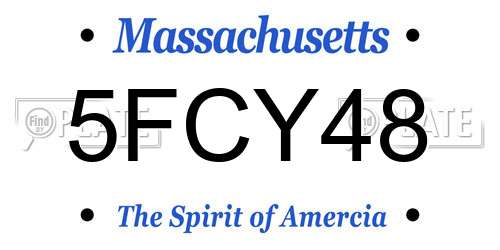 5FCY48 Massachusetts License Plate