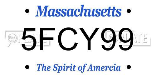 5FCY99 Massachusetts License Plate