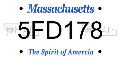 5FD178 Massachusetts License Plate
