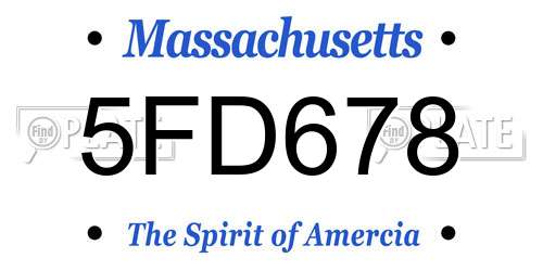 5FD678 Massachusetts License Plate