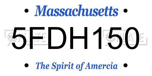 5FDH150 Massachusetts License Plate