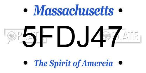 5FDJ47 Massachusetts License Plate