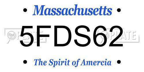 5FDS62 Massachusetts License Plate