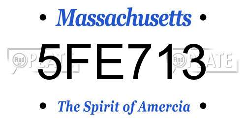 5FE713 Massachusetts License Plate