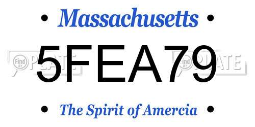 5FEA79 Massachusetts License Plate