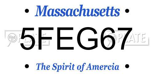 5FEG67 Massachusetts License Plate