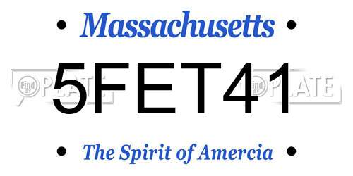 5FET41 Massachusetts License Plate