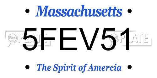 5FEV51 Massachusetts License Plate