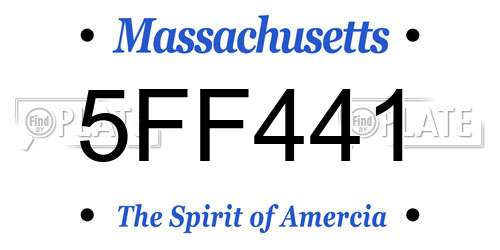5FF441 Massachusetts License Plate
