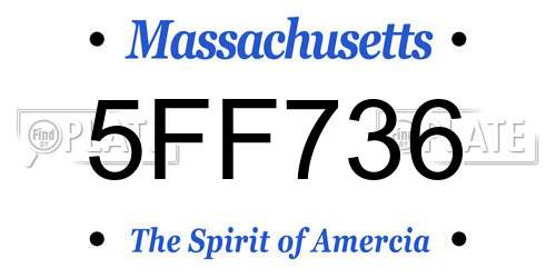 5FF736 Massachusetts License Plate