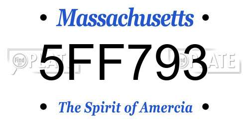 5FF793 Massachusetts License Plate