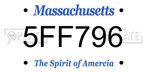 5FF796 Massachusetts License Plate