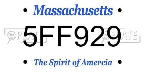 5FF929 Massachusetts License Plate