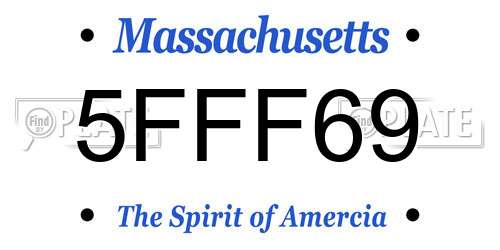 5FFF69 Massachusetts License Plate