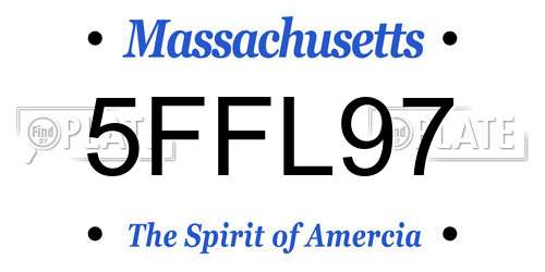 5FFL97 Massachusetts License Plate