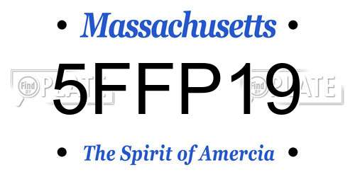 5FFP19 Massachusetts License Plate
