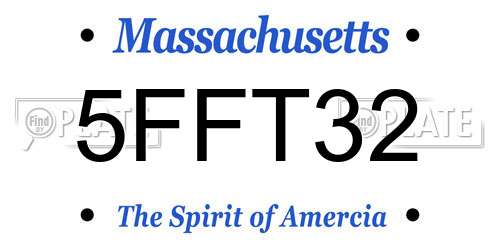 5FFT32 Massachusetts License Plate