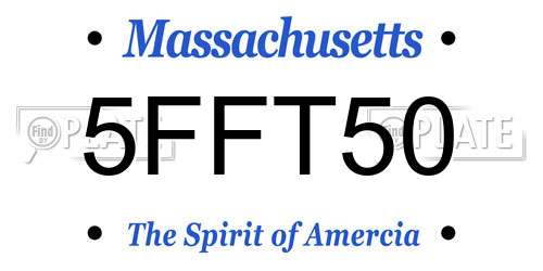 5FFT50 Massachusetts License Plate