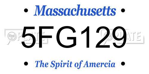 5FG129 Massachusetts License Plate