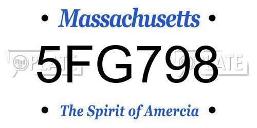 5FG798 Massachusetts License Plate