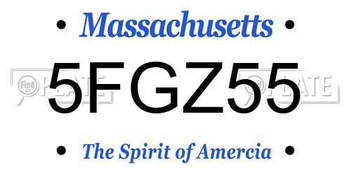 5FGZ55 Massachusetts License Plate