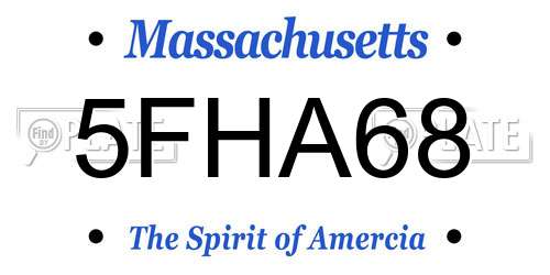 5FHA68 Massachusetts License Plate