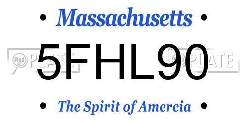 5FHL90 Massachusetts License Plate