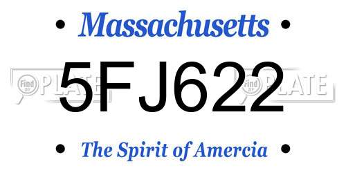 5FJ622 Massachusetts License Plate