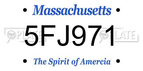 5FJ971 Massachusetts License Plate
