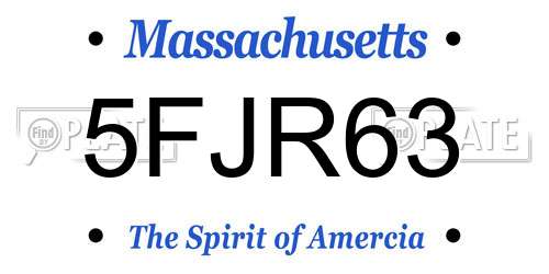 5FJR63 Massachusetts License Plate