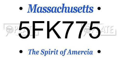 5FK775 Massachusetts License Plate