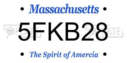 5FKB28 Massachusetts License Plate