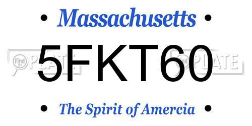 5FKT60 Massachusetts License Plate