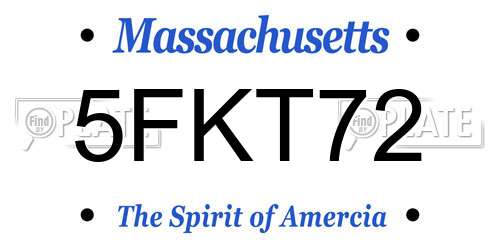 5FKT72 Massachusetts License Plate