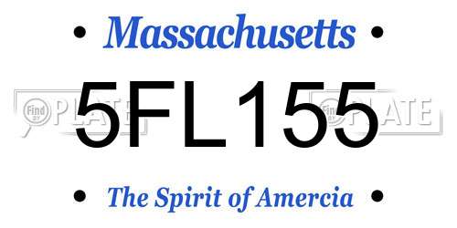 5FL155 Massachusetts License Plate