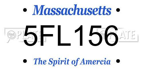 5FL156 Massachusetts License Plate