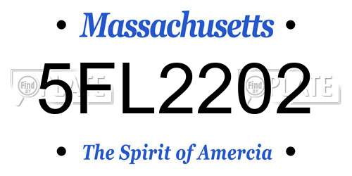 5FL2202 Massachusetts License Plate