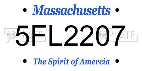 5FL2207 Massachusetts License Plate
