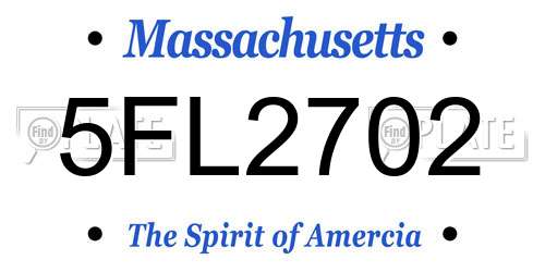 5FL2702 Massachusetts License Plate