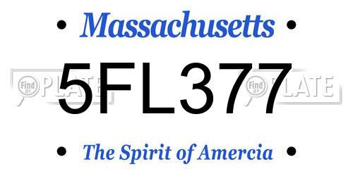 5FL377 Massachusetts License Plate