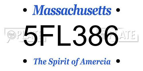 5FL386 Massachusetts License Plate