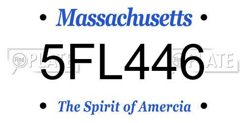 5FL446 Massachusetts License Plate