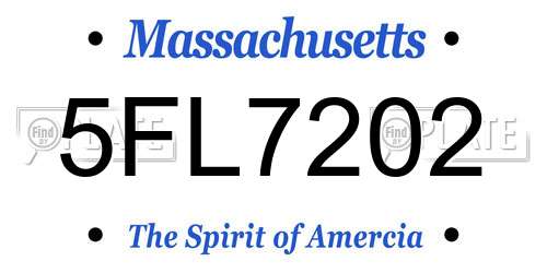 5FL7202 Massachusetts License Plate