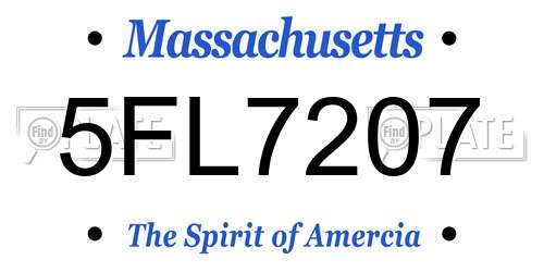 5FL7207 Massachusetts License Plate